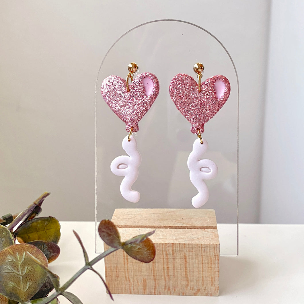 Glitter Heart Balloon Dangles