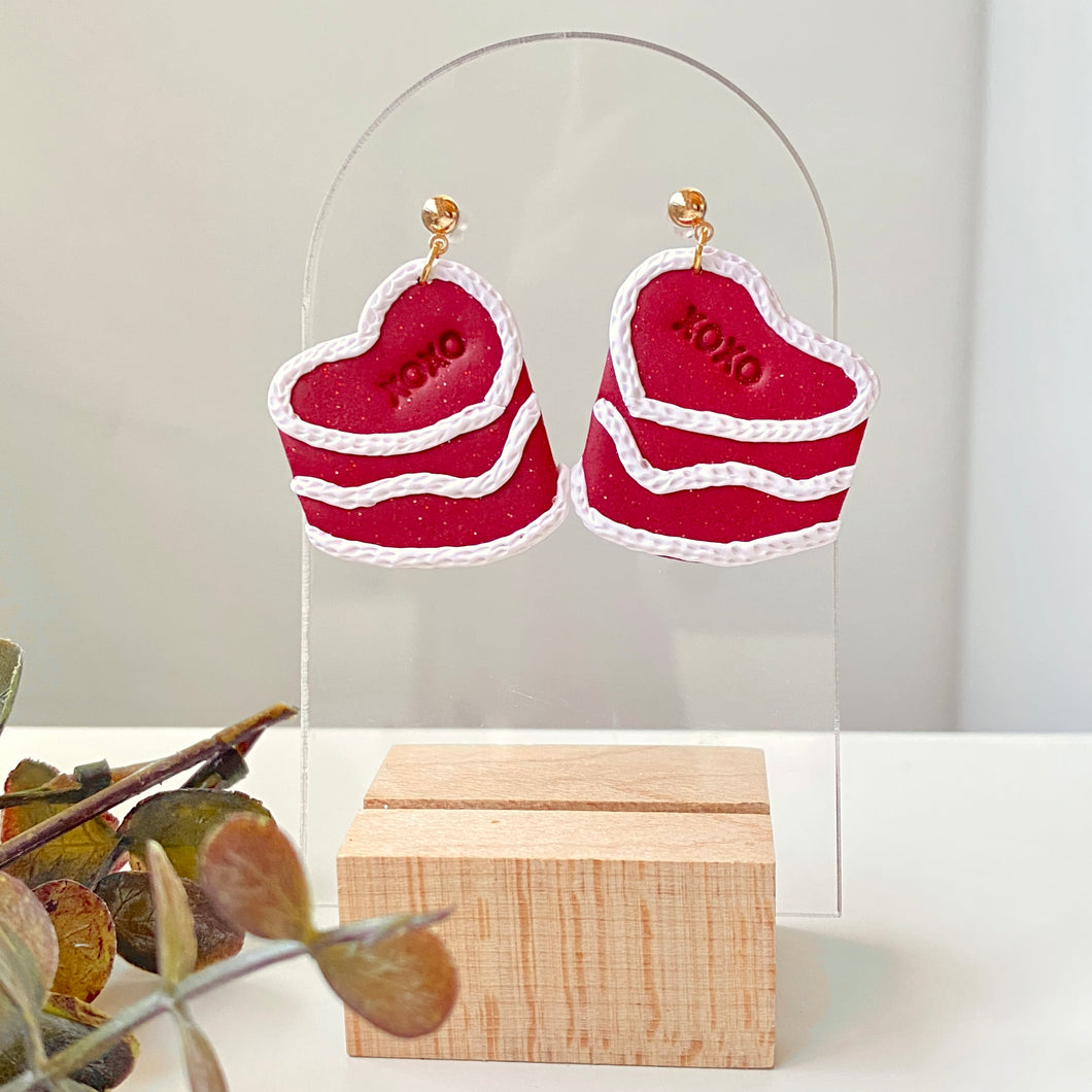 XOXO Heart Cake Dangles