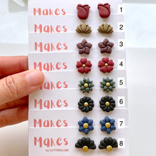 Load image into Gallery viewer, Dark Floral Studs
