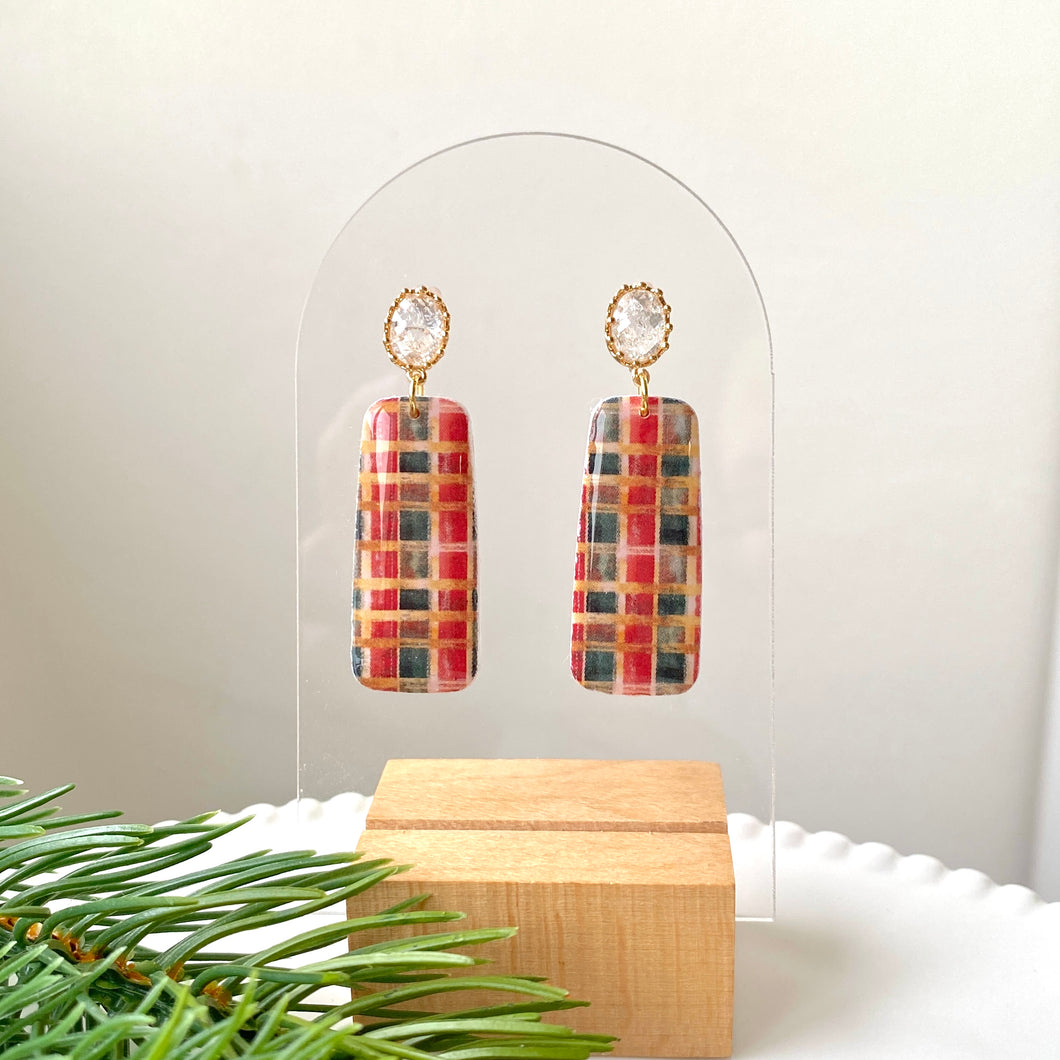 Christmas Gingham Dangles