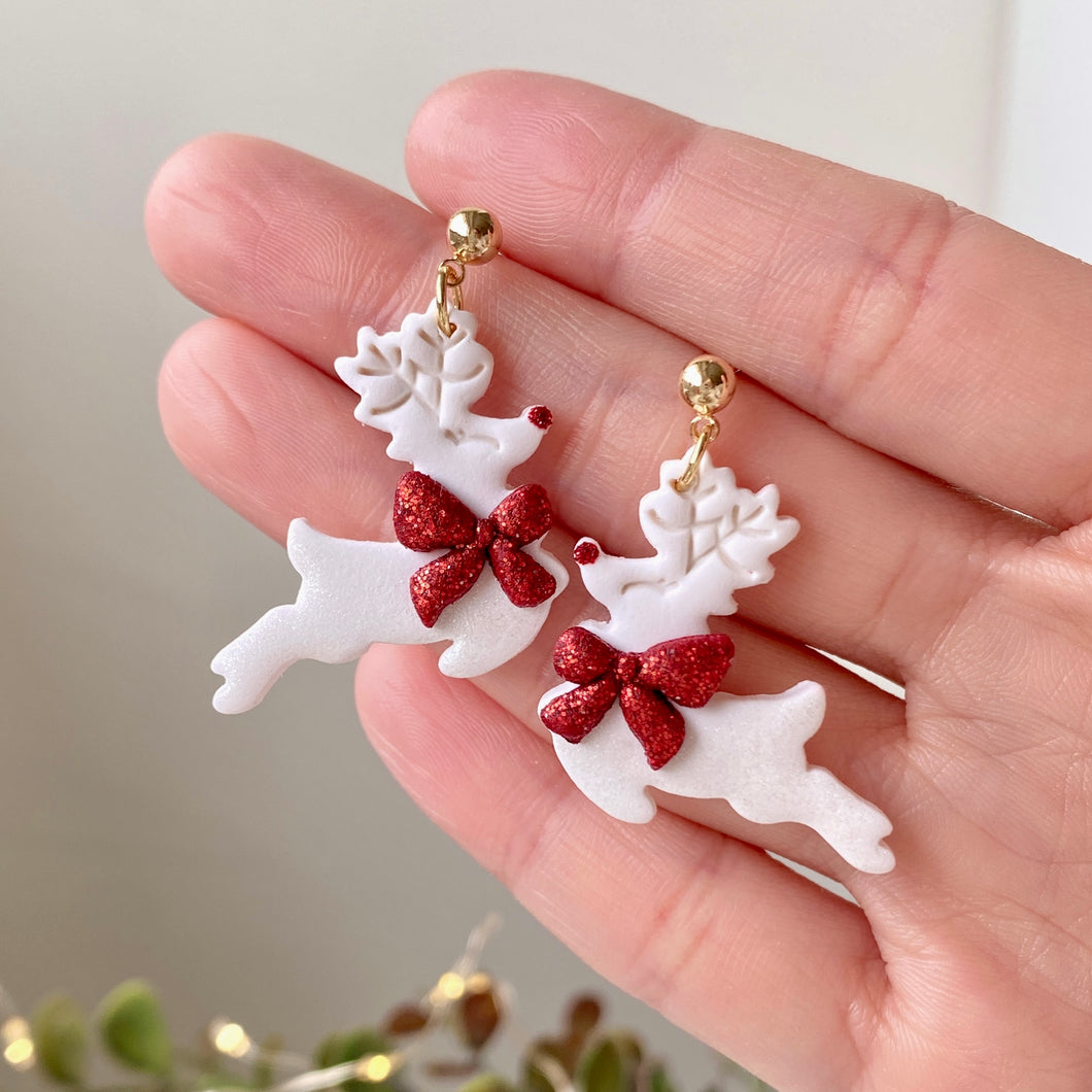 Flying Shimmer Reindeer Dangles