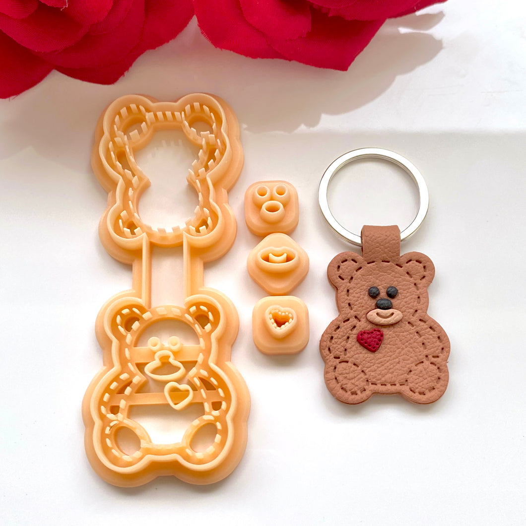 Teddy Bear Stitch Keychain Set