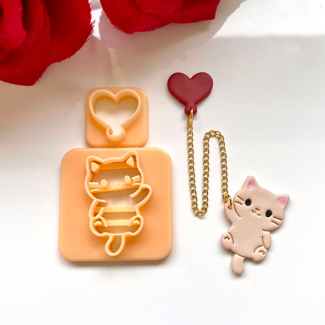 Cat Heart Balloon Bookmark