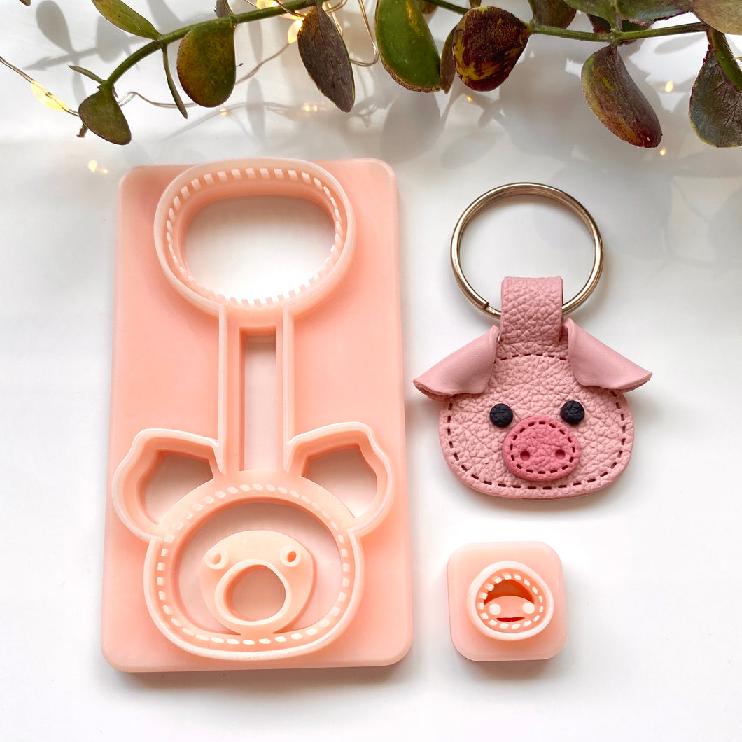 Pig Stitch Keychain Set