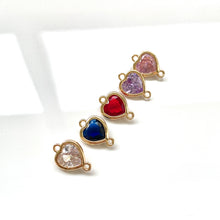 Load image into Gallery viewer, CZ Heart Connector (10 pcs)
