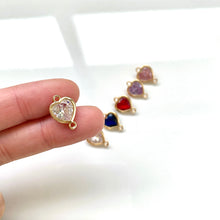 Load image into Gallery viewer, CZ Heart Connector (10 pcs)
