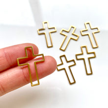 Load image into Gallery viewer, Cross Bezel Charm (10 pcs)
