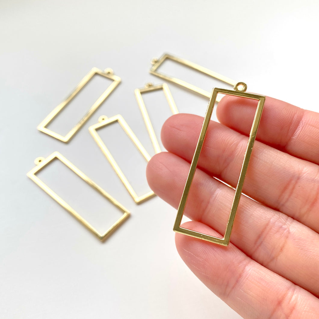 Long Rectangle Bezel Charm (10 pcs)