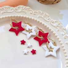 Load image into Gallery viewer, Red White Star Hoops
