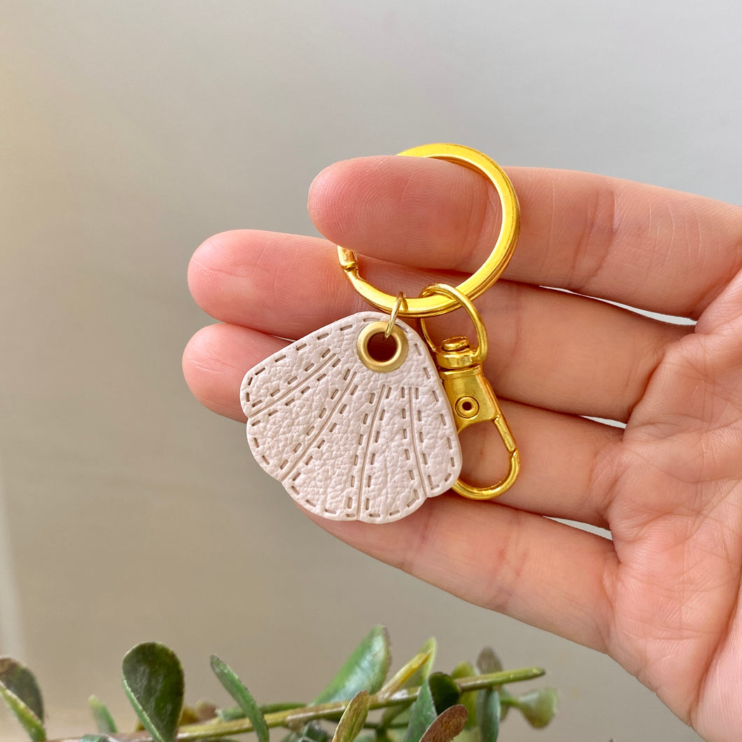 Sea Shell Faux Leather Keychain