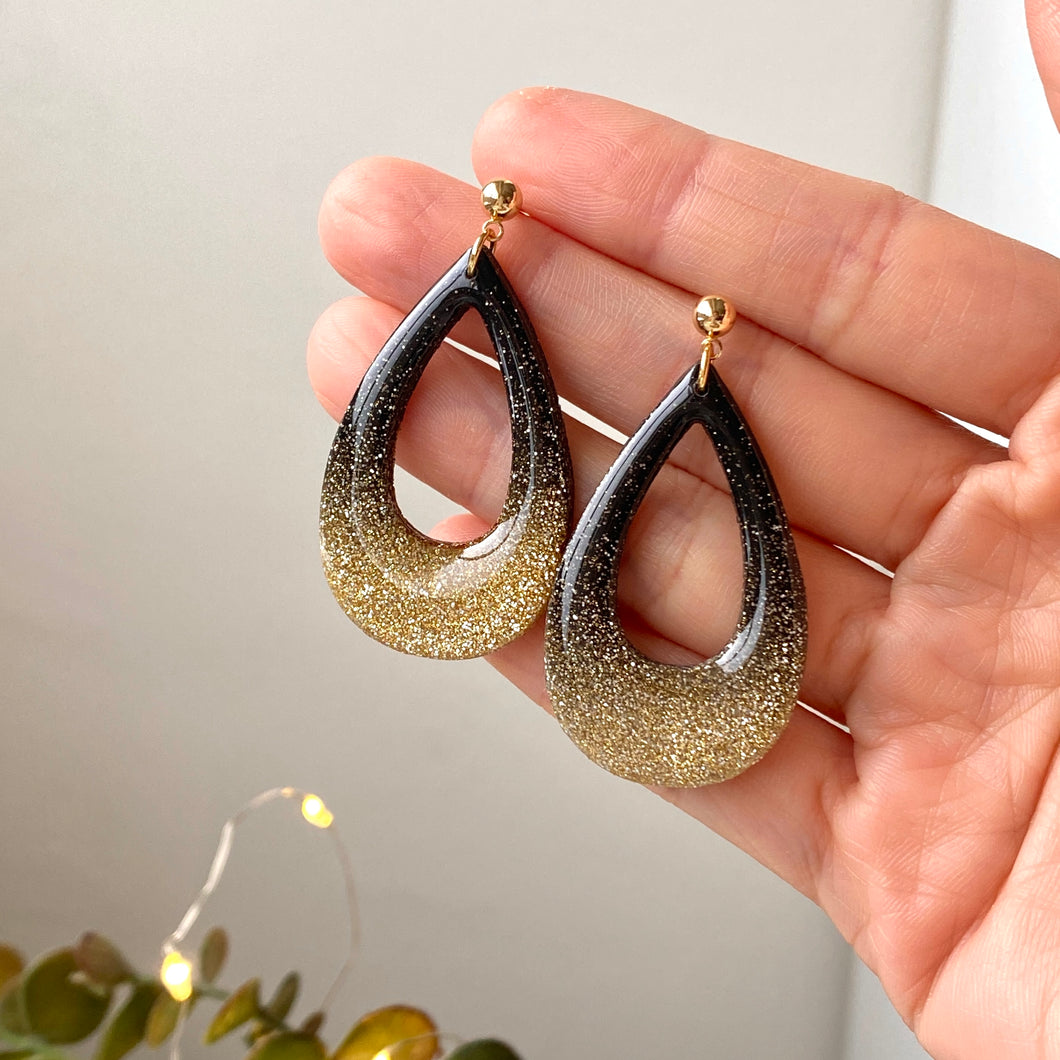 Glitter Ombre Droplet Donut Dangles