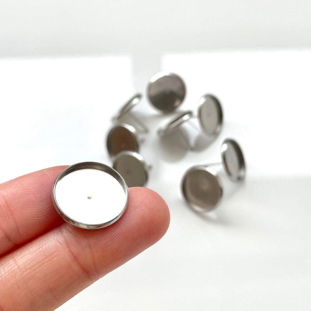 Blank Stud Base (10 pcs) | SILVER