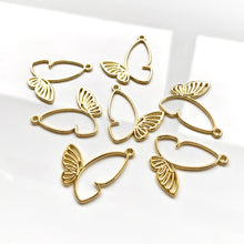 Load image into Gallery viewer, Butterfly Bezel Charm (10 pcs)
