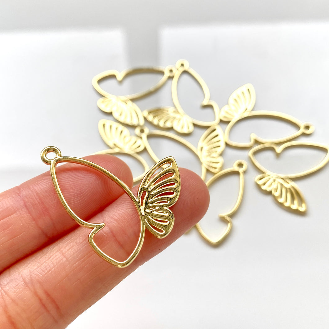 Butterfly Bezel Charm (10 pcs)