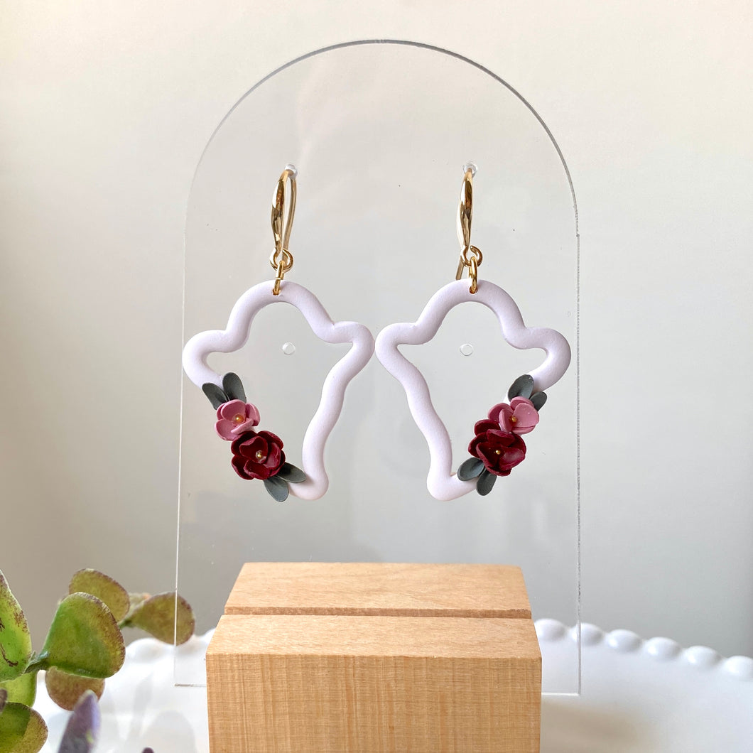 Floral Ghost Bezel Dangles