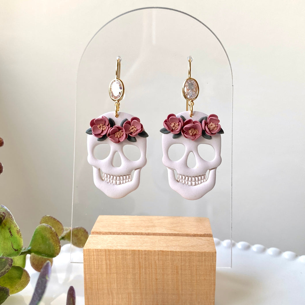 Floral Skull Dangles