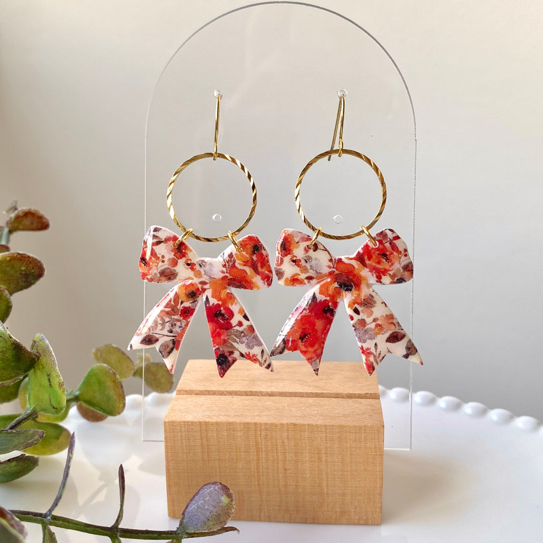Autumn Colors Bow Dangles
