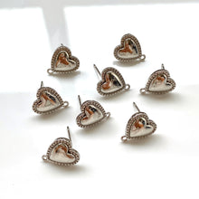 Load image into Gallery viewer, Solid Fancy Heart Post SILVER (10 pcs)
