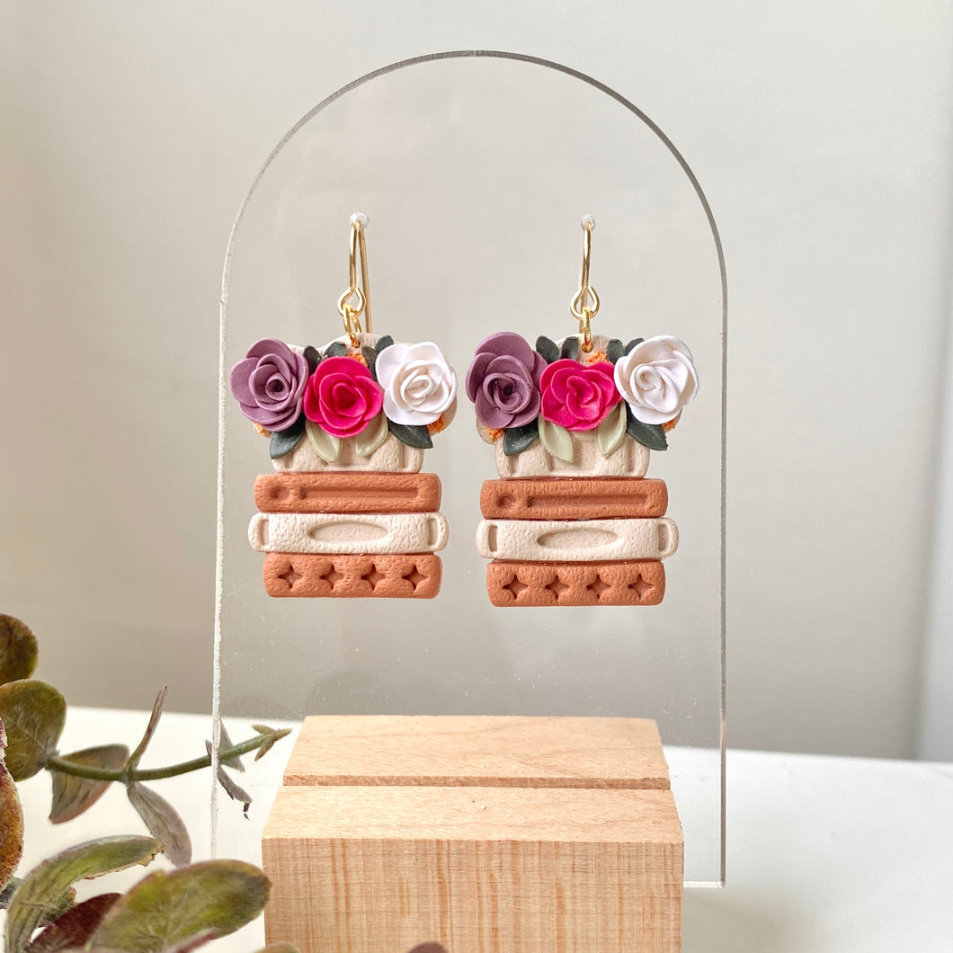 Floral Book Stack Dangles