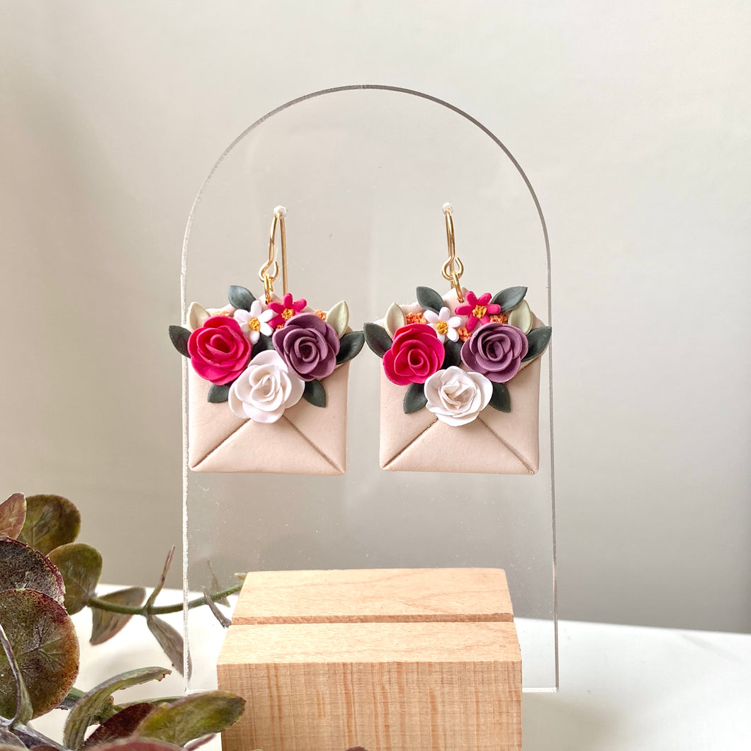 Floral Open Letter Dangles