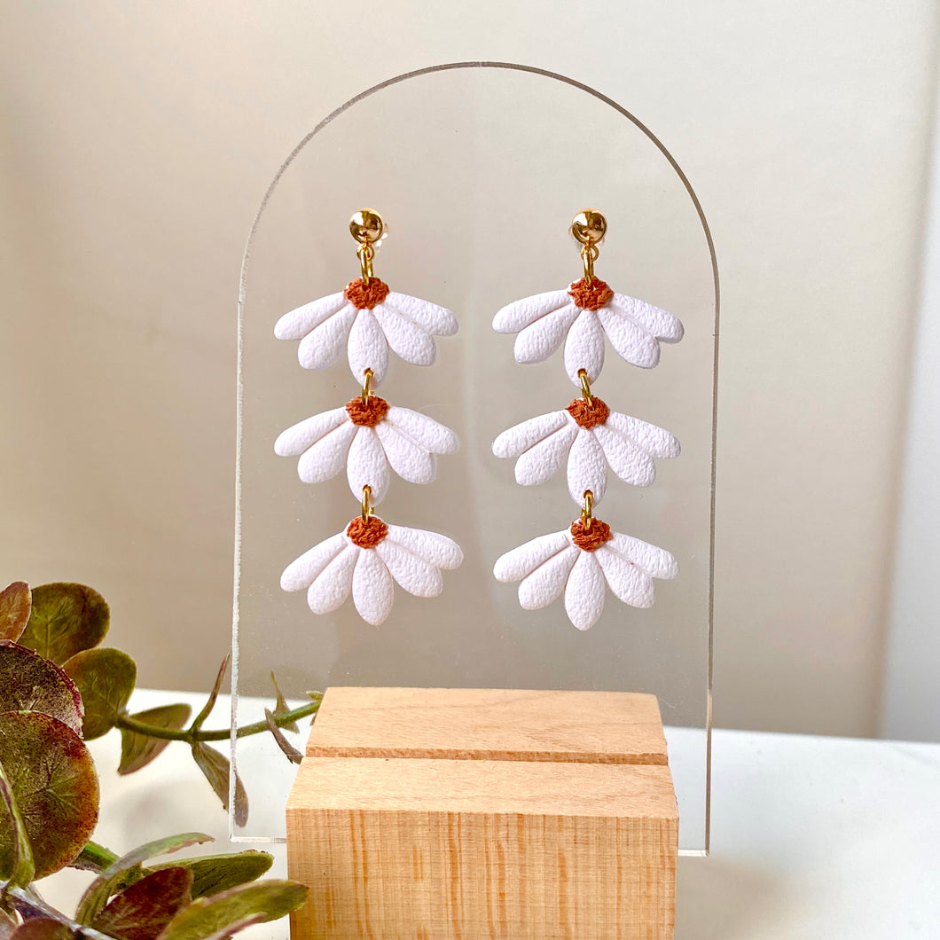 Triple Half Daisies Dangles