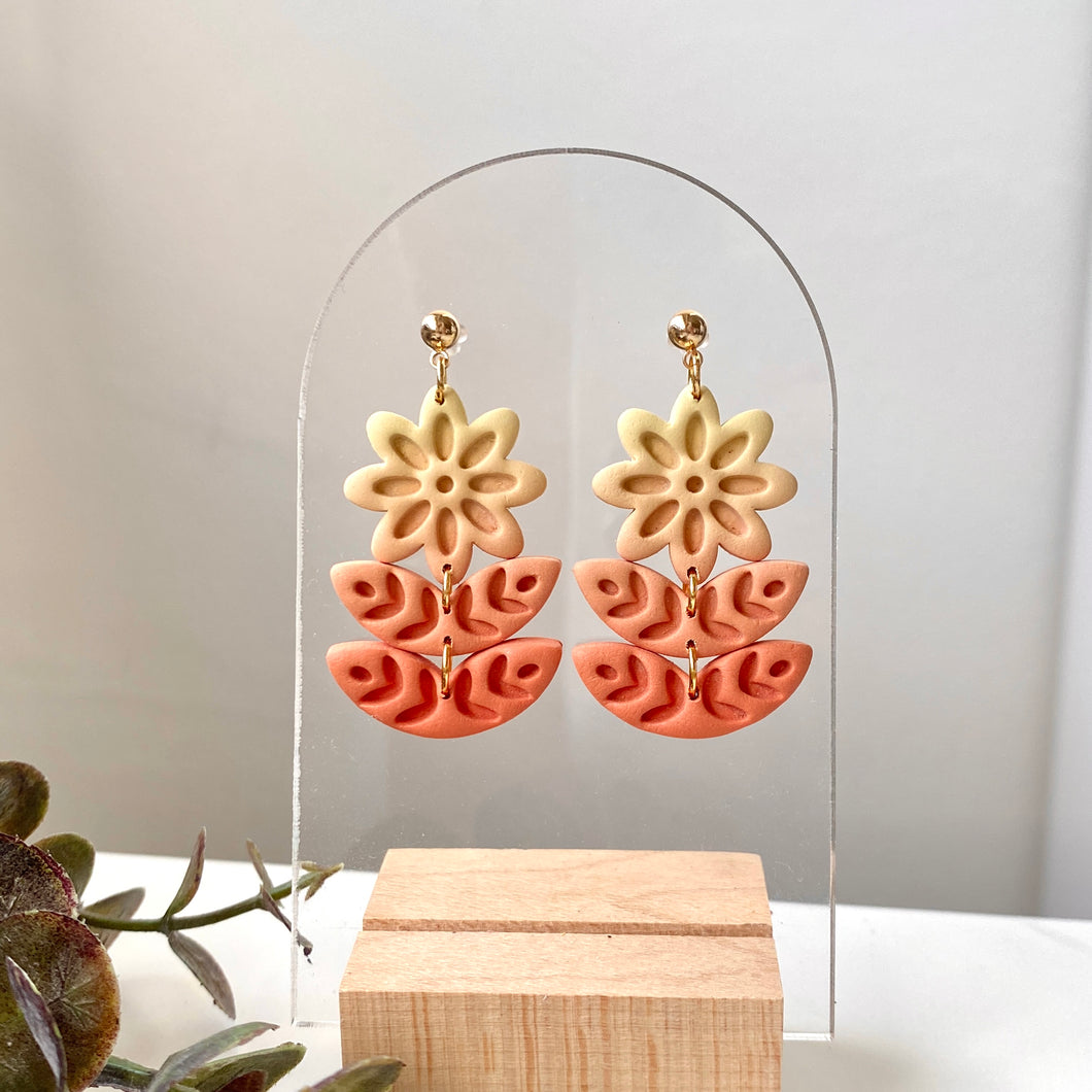 Ombre Sunrise Flower Deco Dangles