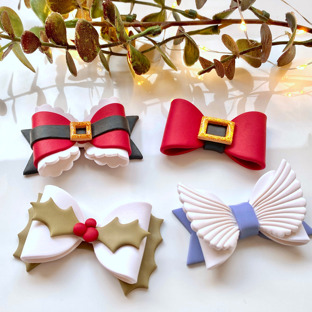 Christmas Bow Hair Clips Bundle of 4 (16 Cutters)