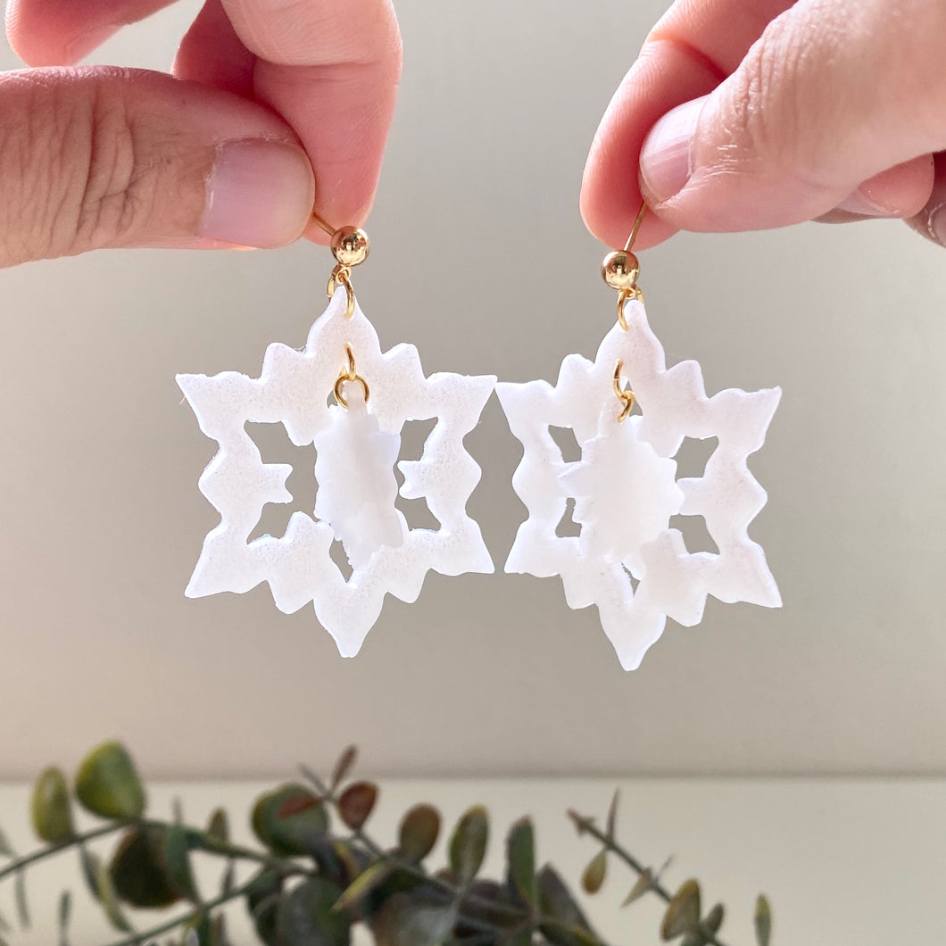 Twin Snowflake Dangles