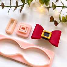 Load image into Gallery viewer, Simple Santa Bow Hair Clip
