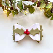 Load image into Gallery viewer, Mistletoe Bow Hair Clip
