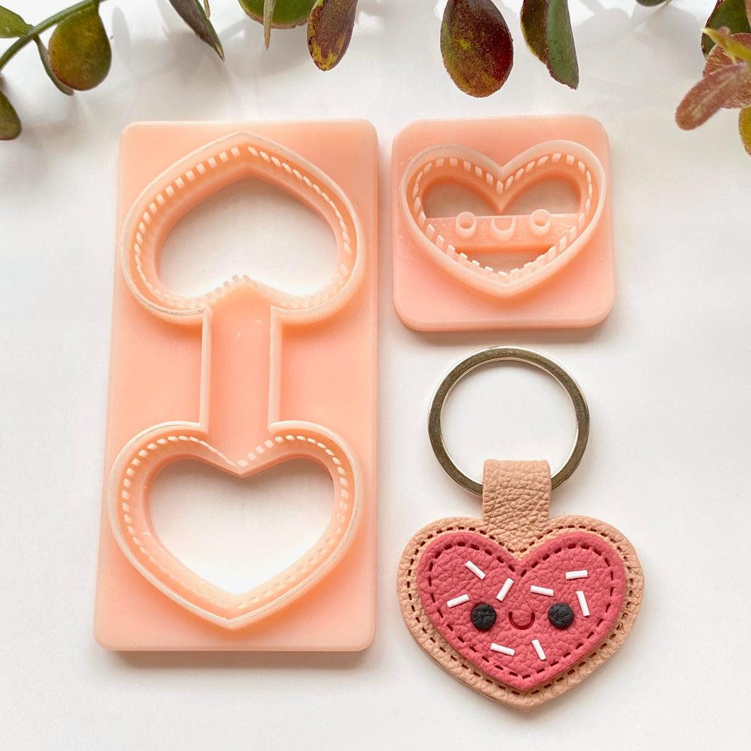 Heart Cookie Stitch Keychain Set