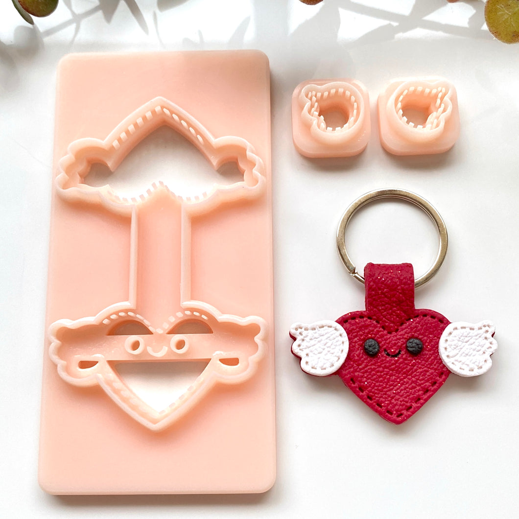 Heart Wings Keychain Set