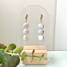 Load image into Gallery viewer, Triple Faux Pearl Dangles
