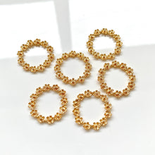 Load image into Gallery viewer, 3D Flower Circle Bezel Charm (10 pcs)
