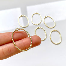Load image into Gallery viewer, Small Textured Oval Bezel Charm (10 pcs)
