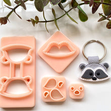 Load image into Gallery viewer, Raccoon Stitch Keychain Set
