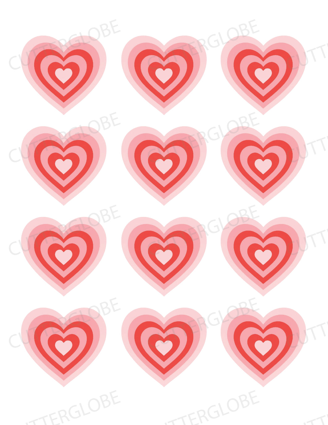 Valentines 012 Transfer (Indiv Concentric Heart)