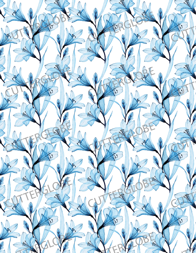 Floral 004 Transfer (Blue Lily)